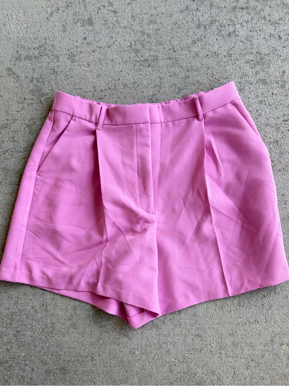 Abercrombie and Fitch bubblegum pink high waisted pleated tailored Sloan shorts